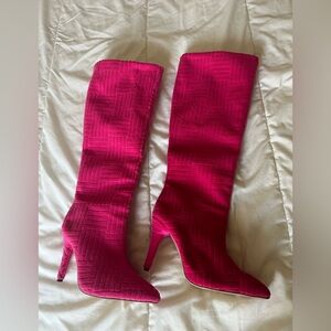 Elegant Pink Knee-High Women's Boots